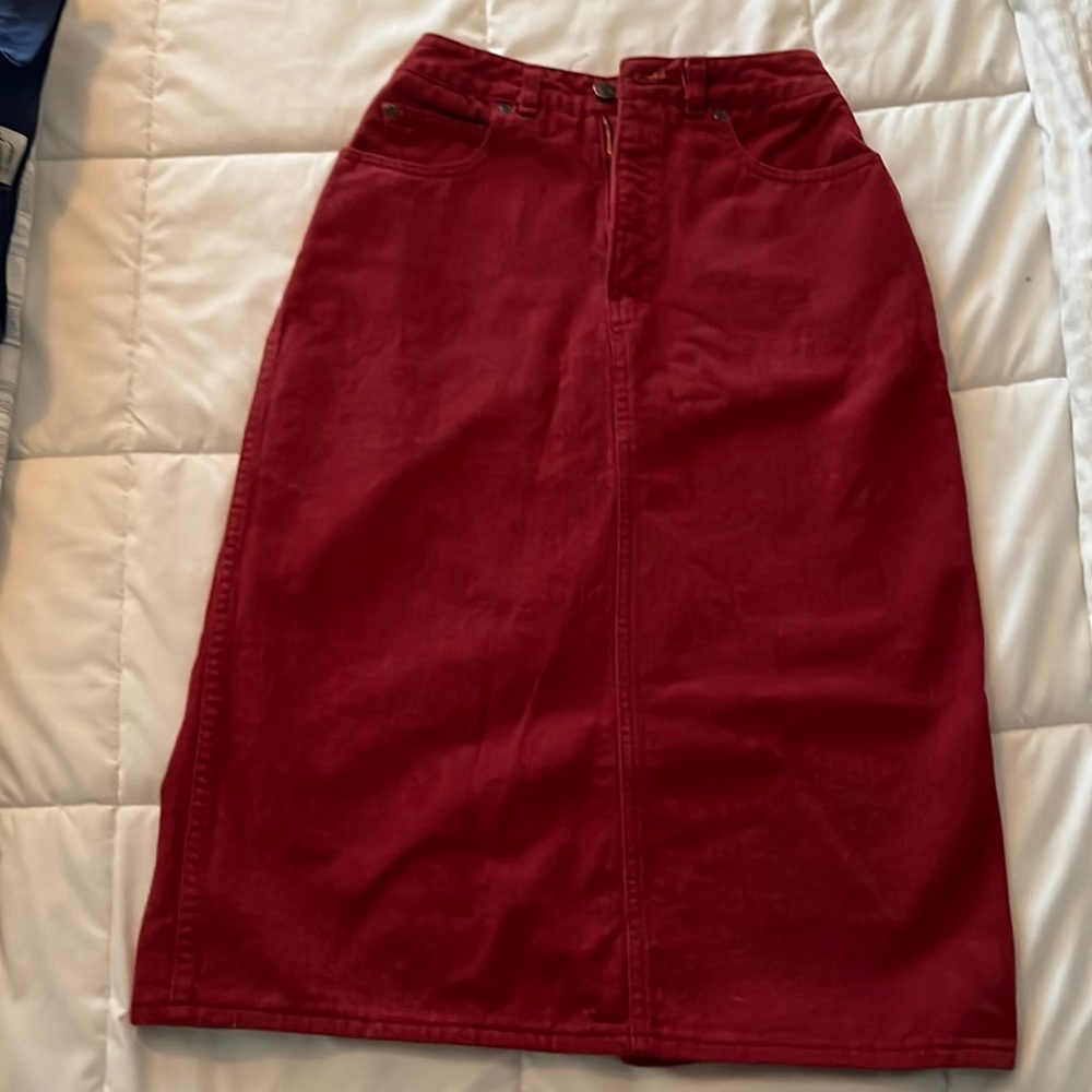 Vintage Calvin Klein rust denim skirt high waisted